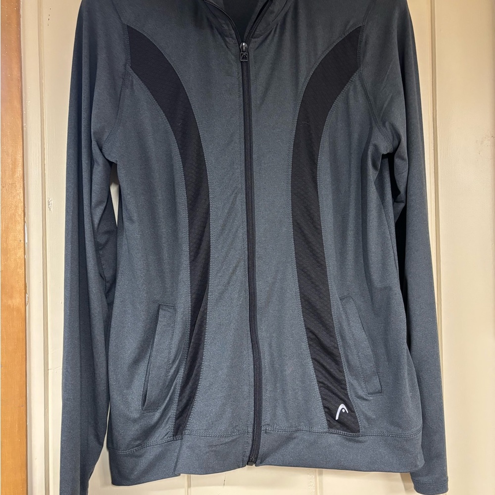 Gray and Black Zip-Up Jacket
